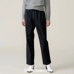 GANNI Hewson High Waist exposed zipper straight leg pants black